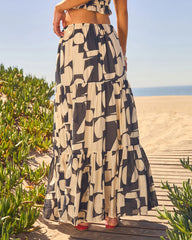 Weekend Wanderer Abstract Print Maxi Skirt
