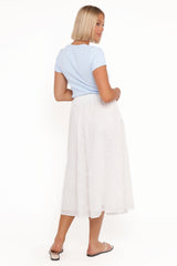 Sinead Eyelet Maxi Skirt White