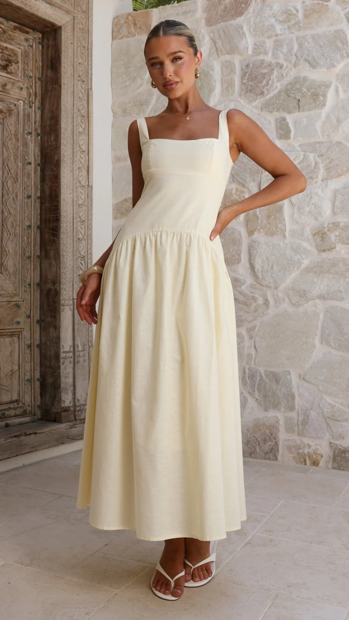 Lucy Drop Waist Maxi Dress Butter