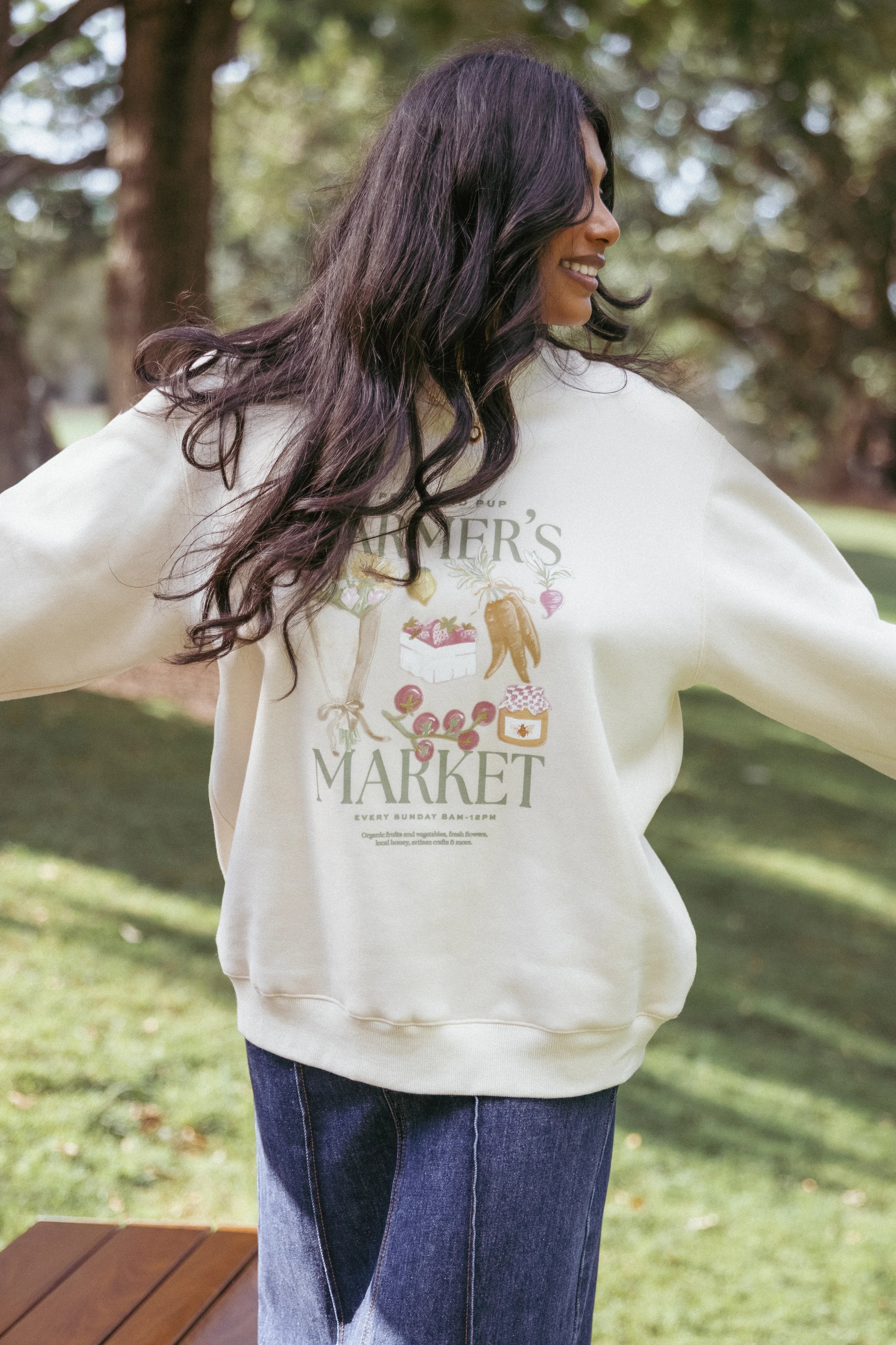 Farmers Market Sweatshirt Cream