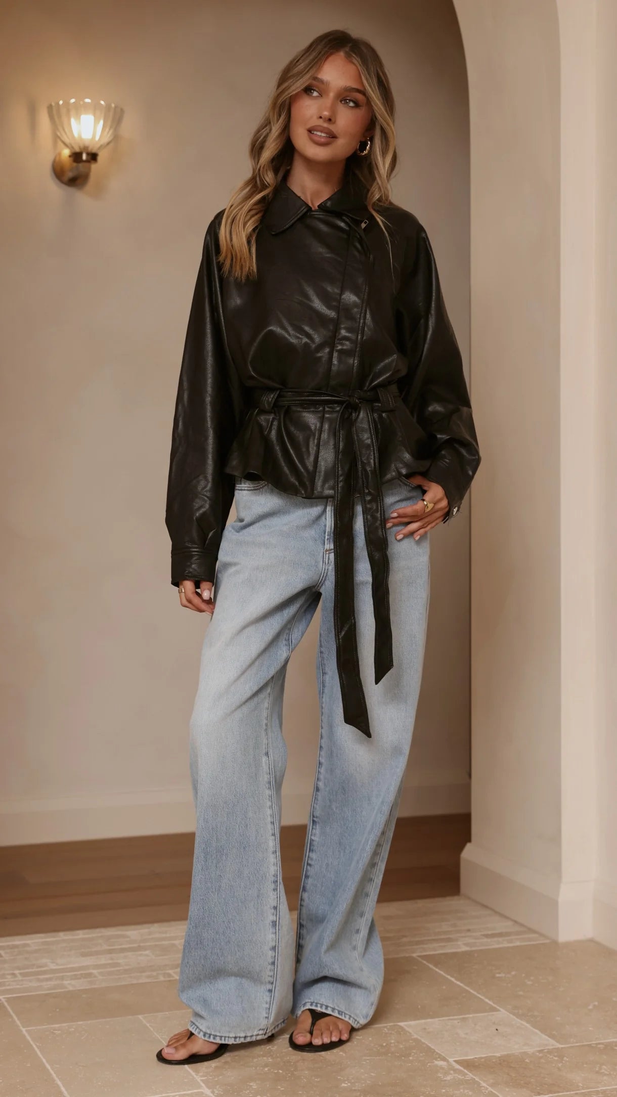Marzia Tie Waist Jacket Black