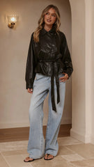 Marzia Tie Waist Jacket Black