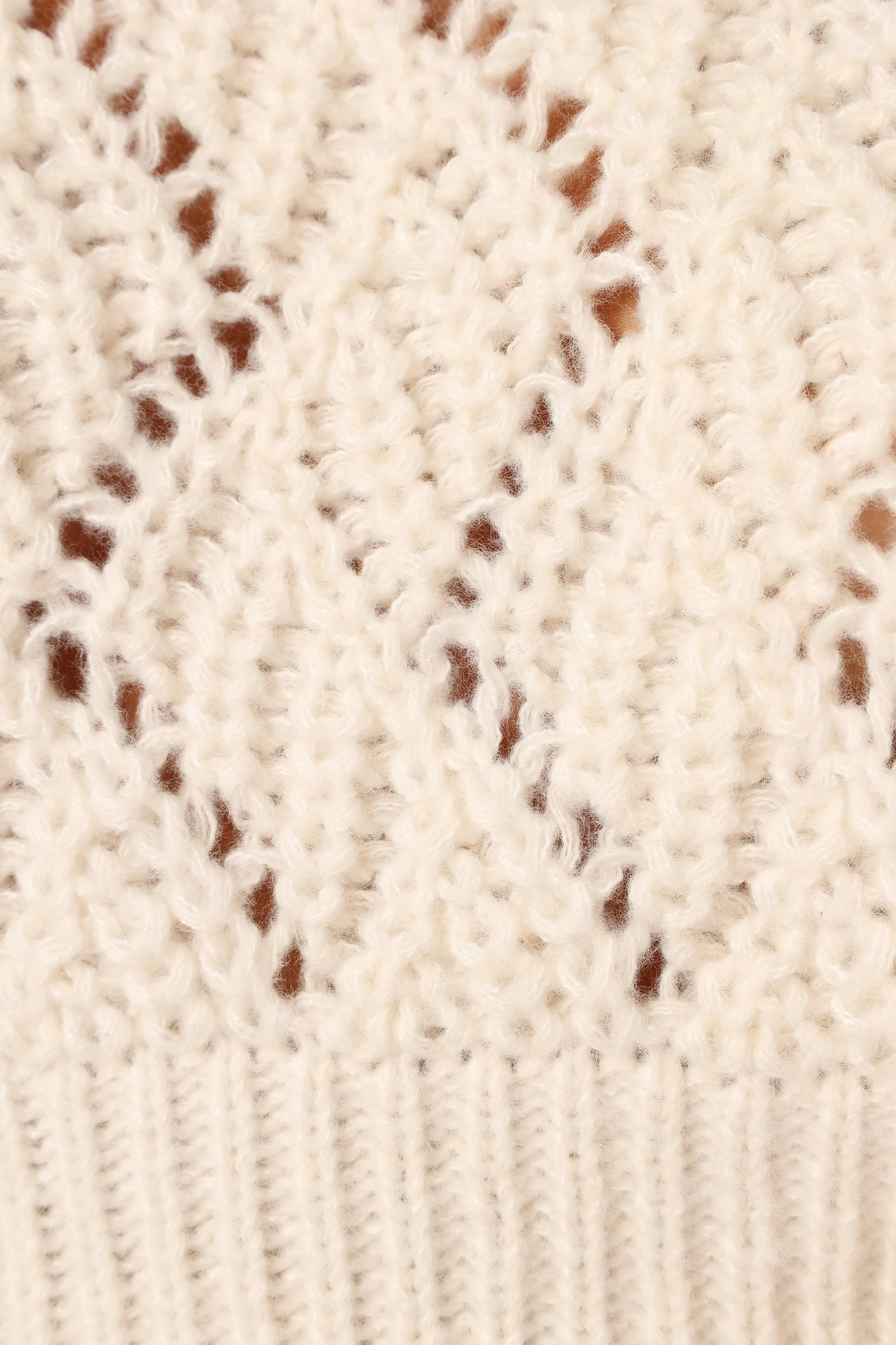 Birdie Tie Side Knit Sweater Cream