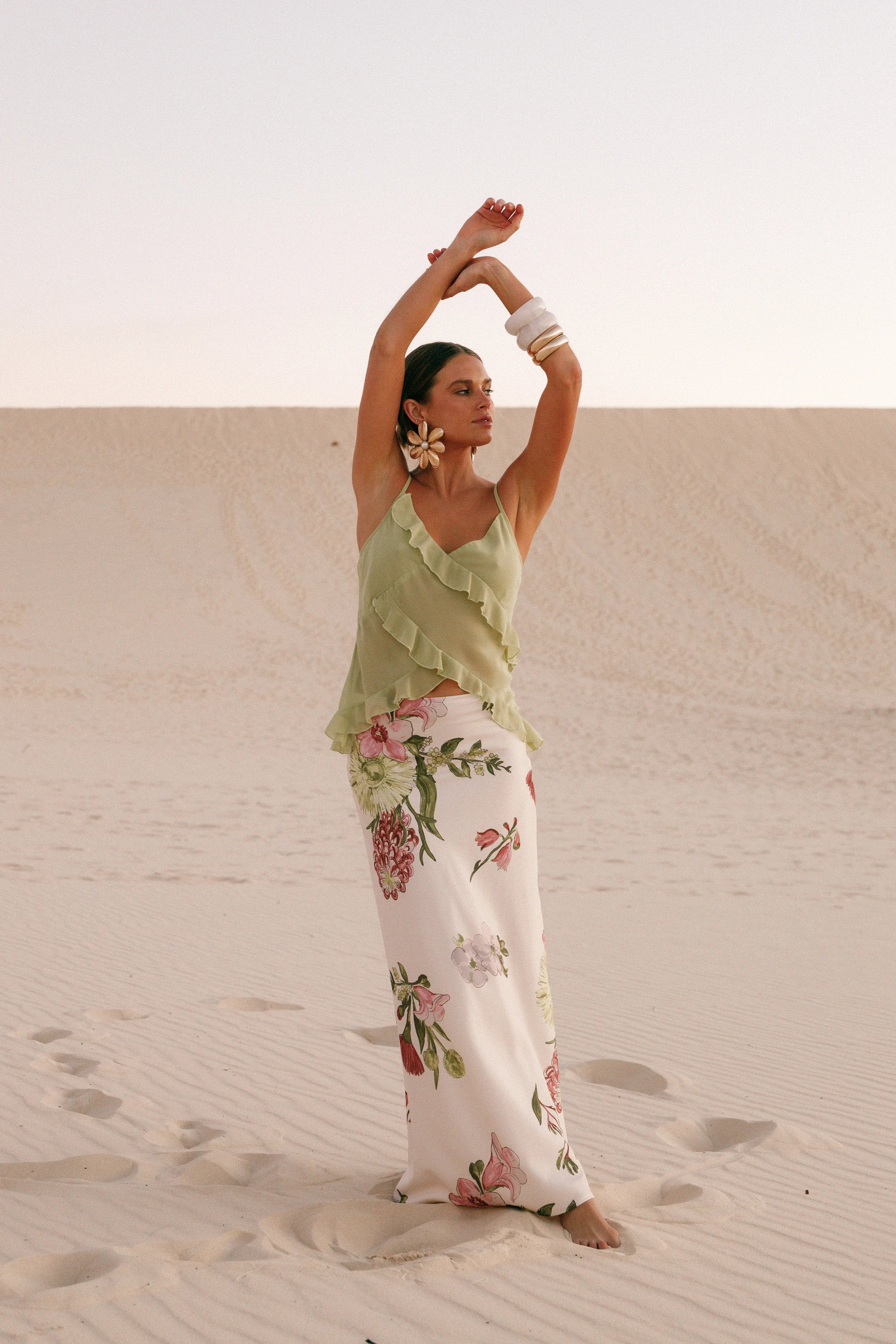 Evie Maxi Skirt Native Flora
