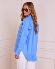 Polished Moment Cotton Button Down Top