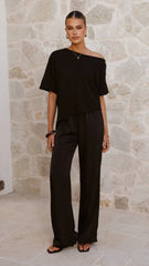 Blair Off Shoulder Tee Black