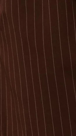 Ivana Funnel Neck Jacket Shorts Set Brown Pinstripe