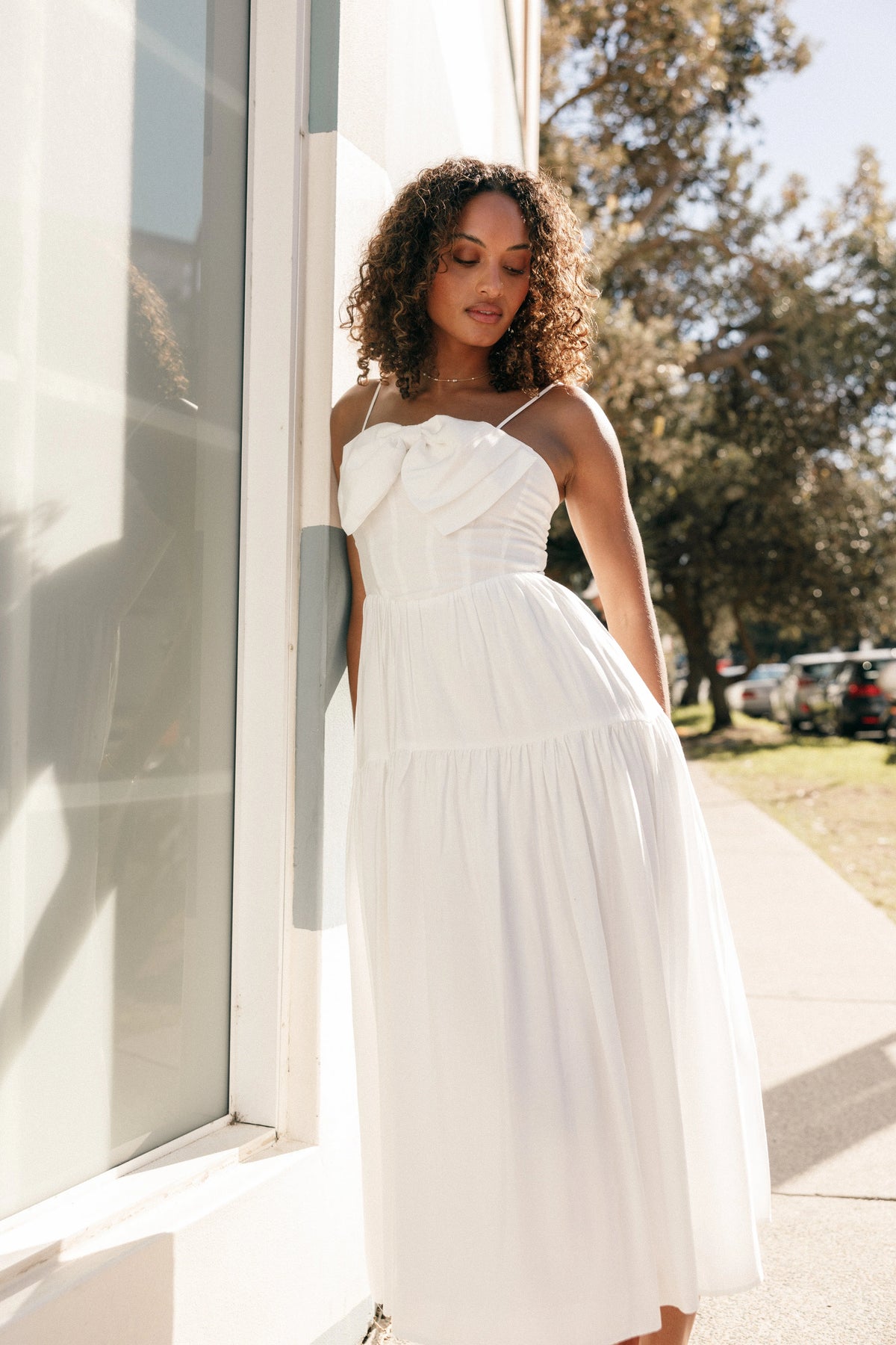 Maeve Midi Bow Dress Ivory