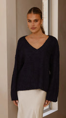 Silas Knit Top Navy