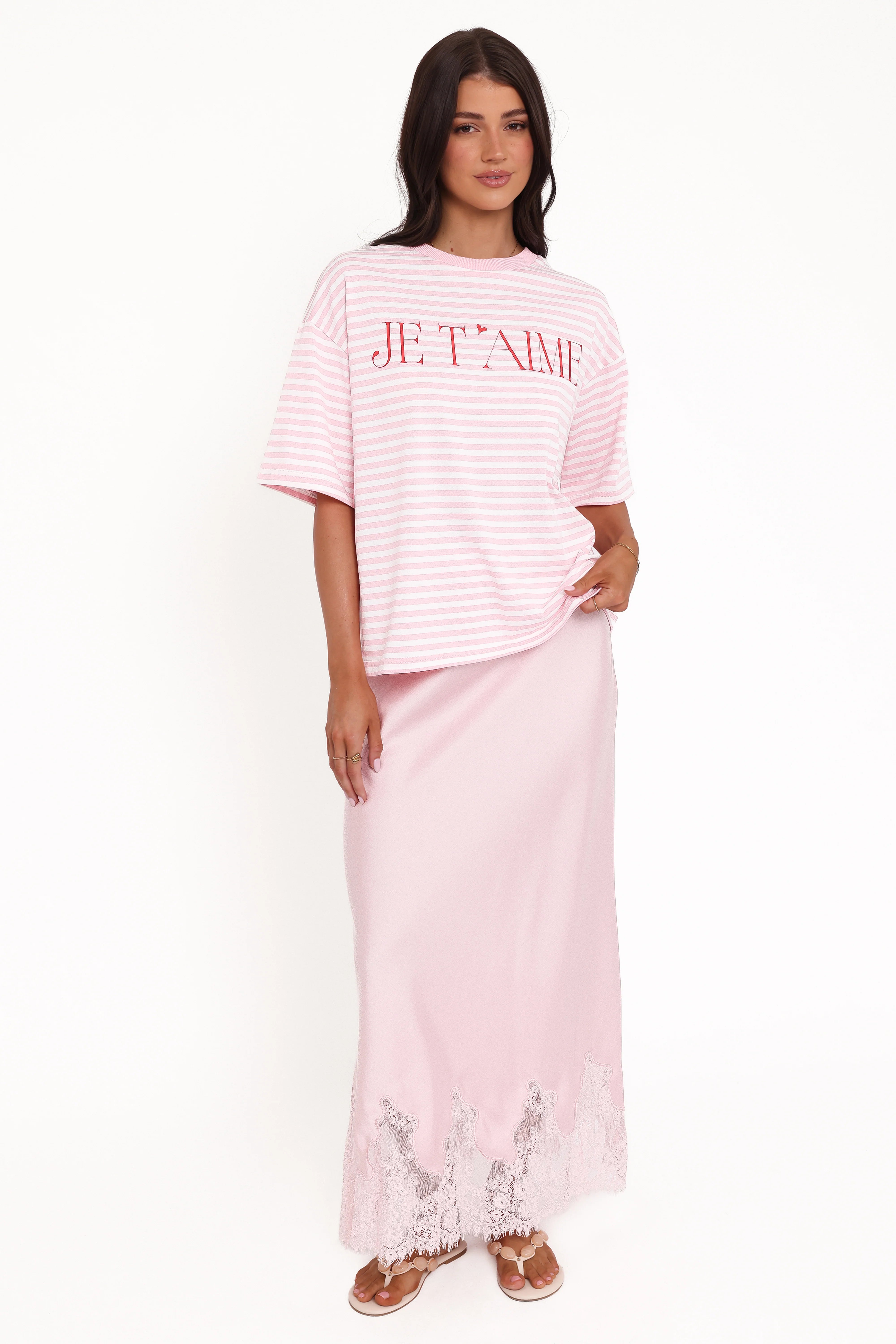 Marly Je TAime Tee Pink Stripe