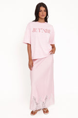 Marly Je TAime Tee Pink Stripe
