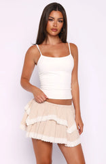 Cant Help It Mini Skirt Oat Gingham