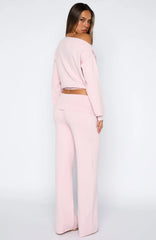 Cant Find The Words Knit Pants Pink