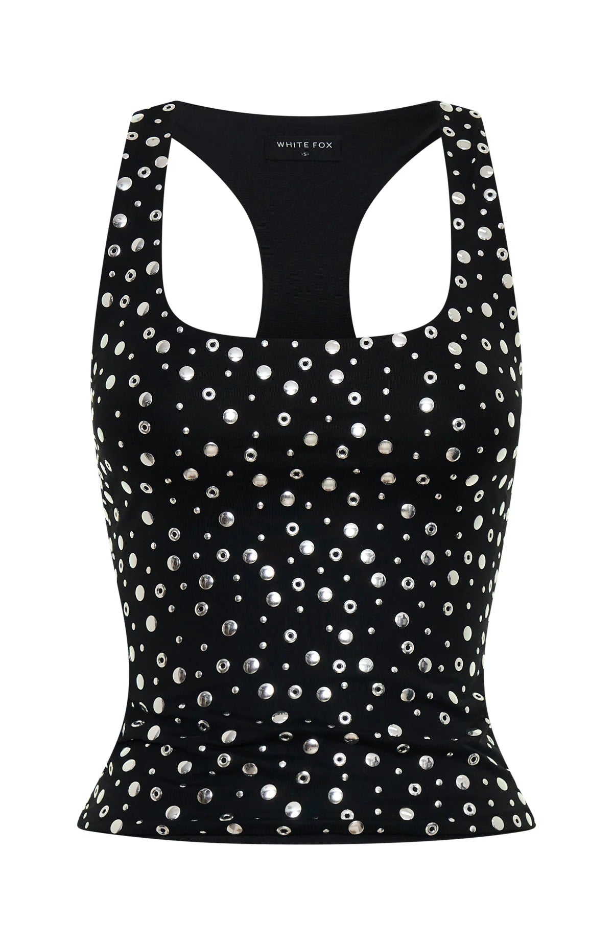 Festival Feels Embellished Tank Top Black