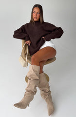 Apres Ski With Me Knit Sweater Chocolate