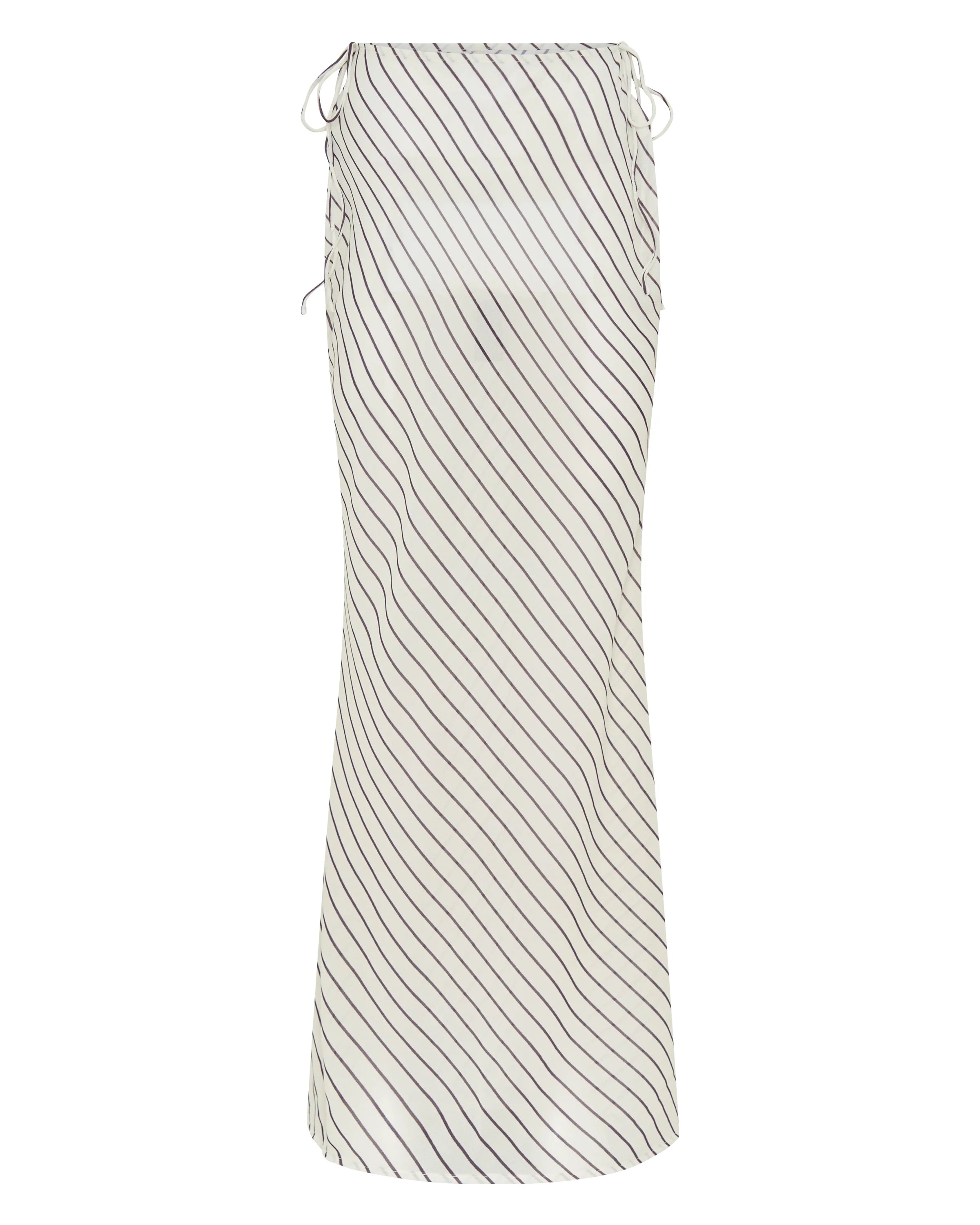 Luminous Maxi Skirt Cream Choc Stripe