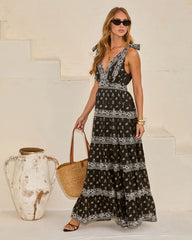 Manda Fit And Flare Paisley Maxi Dress