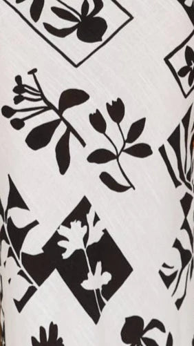 Samaya Pants White Black Print