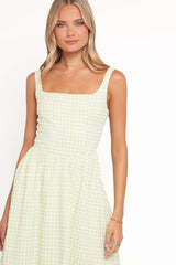 Amberlyn Maxi Dress Green Gingham