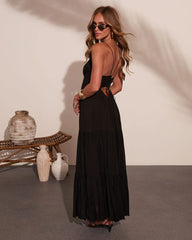 Serene Pathway Chiffon Maxi Dress