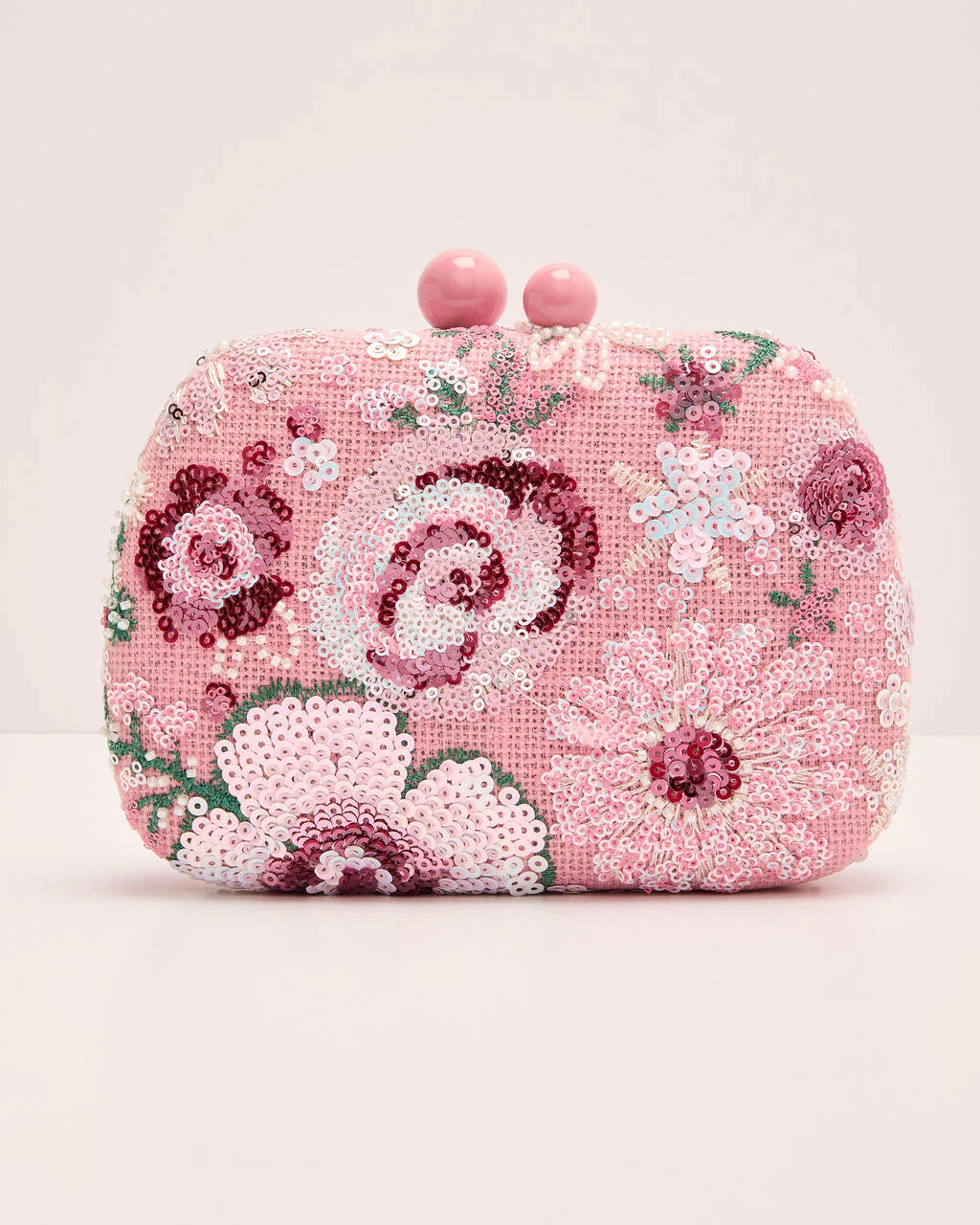 Dewy Garden Floral Sequin Clutch