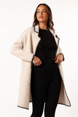 Oaklynn Contrast Stitch Coatigan Oat