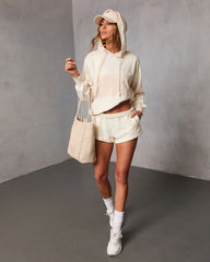 Calm Edit Striped Drawstring Hoodie
