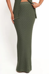 Asplie Knit Maxi Skirt Olive
