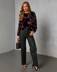 Dusk Undone Printed Velvet Top