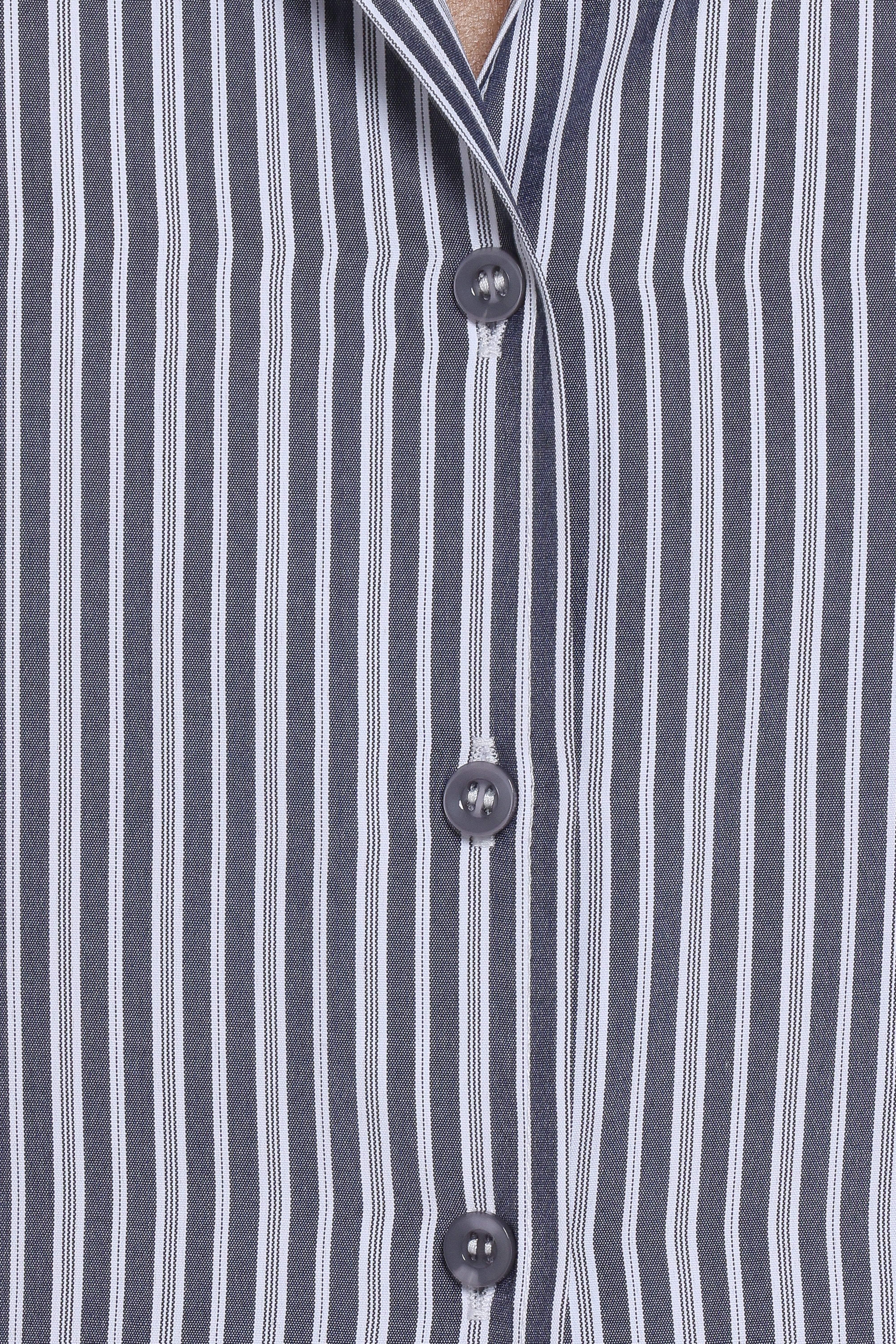 Melanie Pant Set Charcoal Stripe