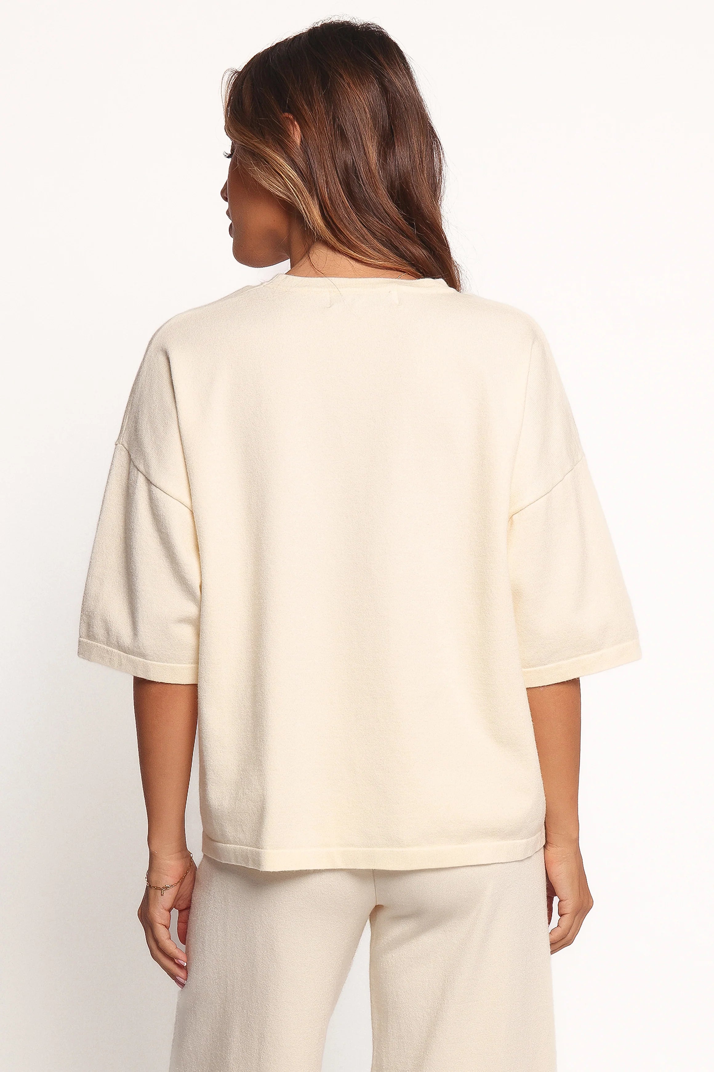 Ash Knitted T Shirt White