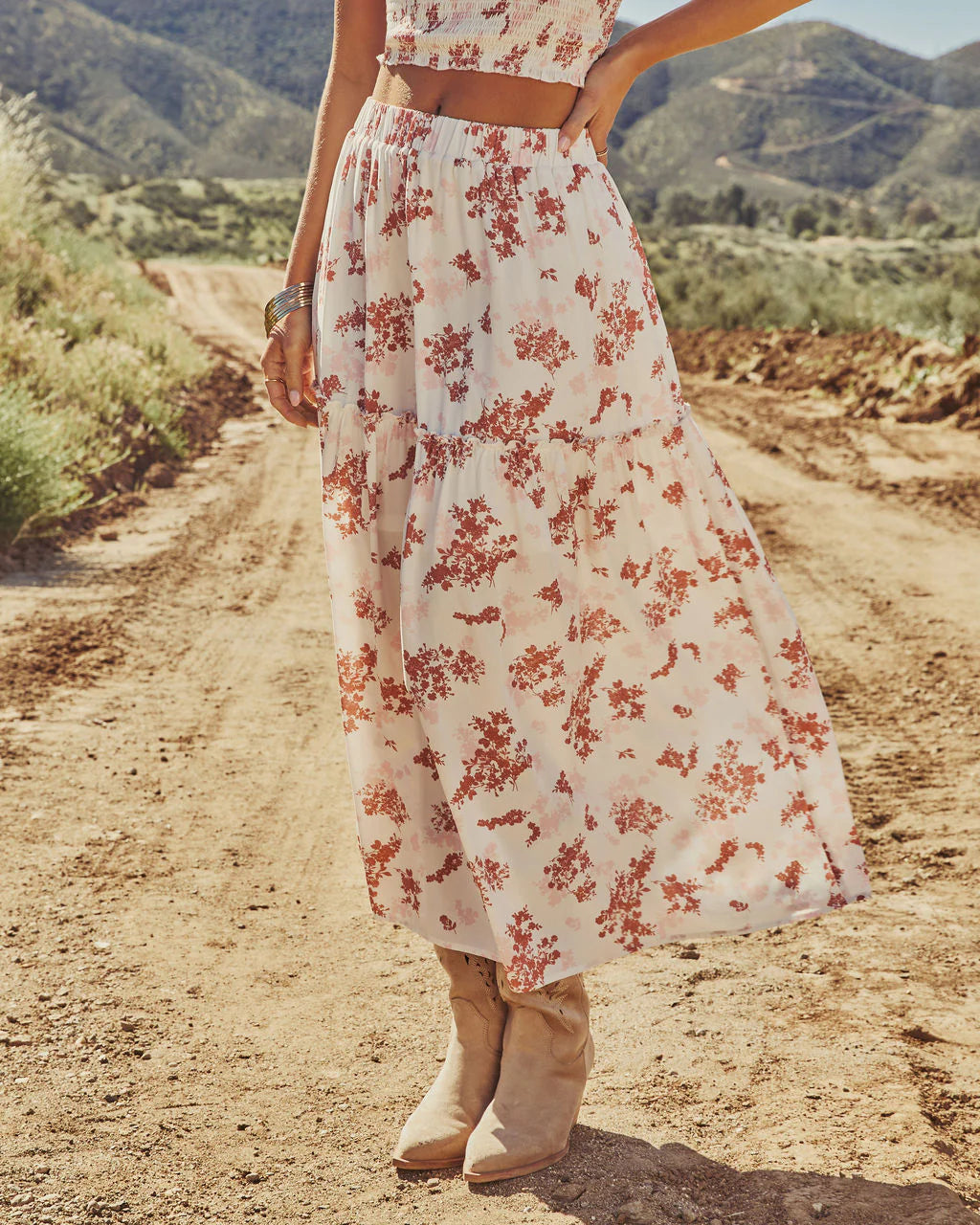Dusk Prism Floral Maxi Skirt