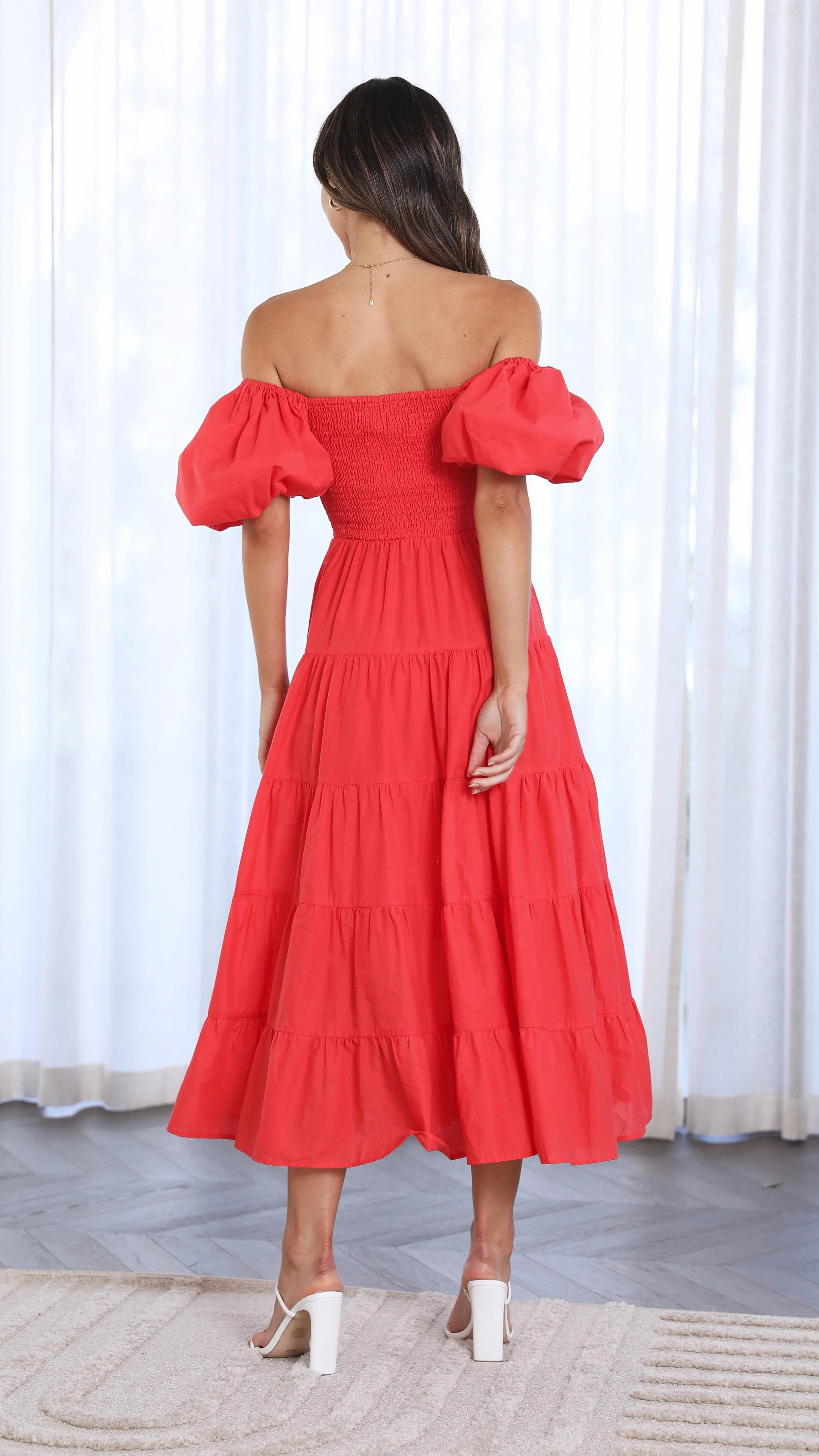 Chyna Midi Dress Red