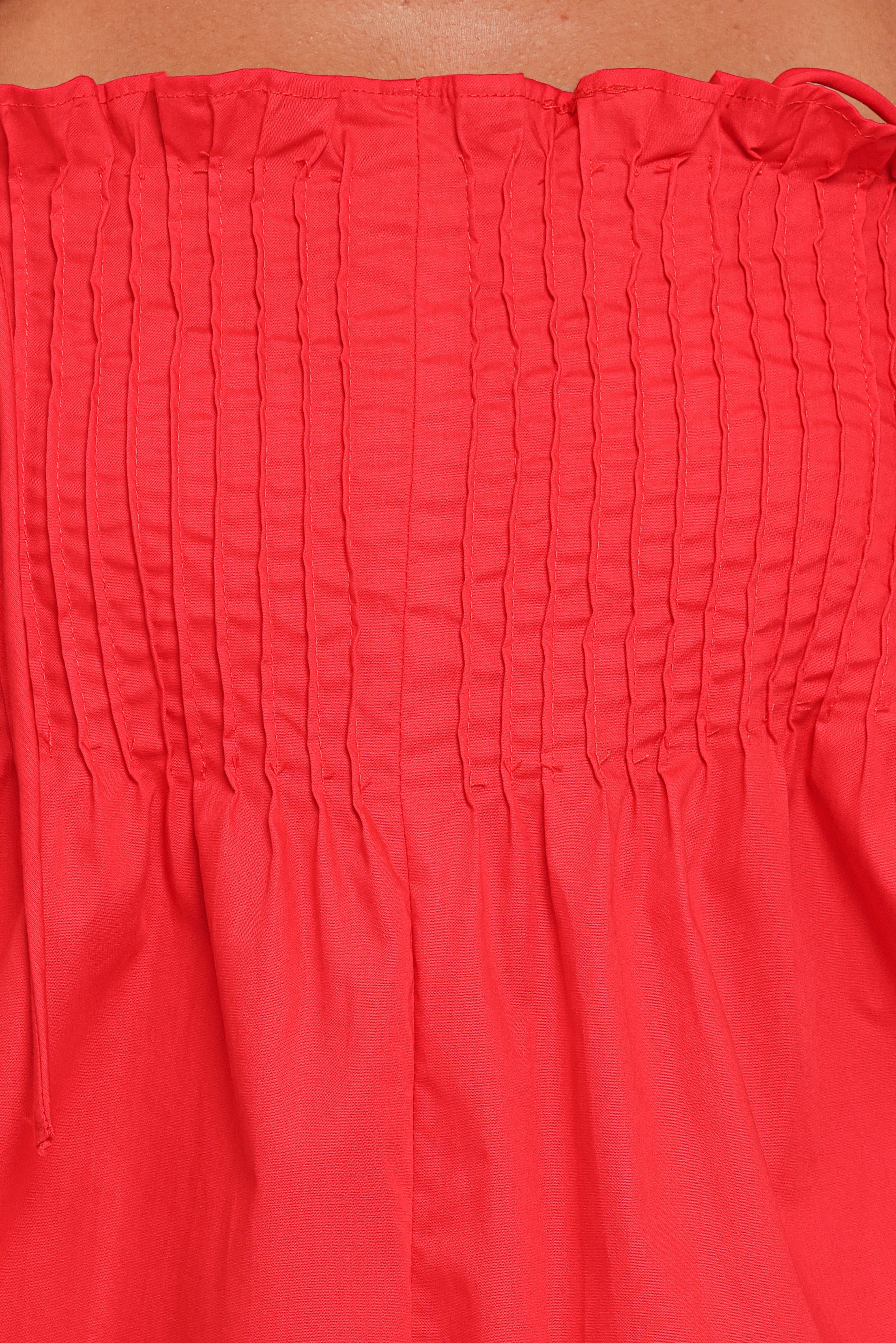 Liora Pleated Romper Red