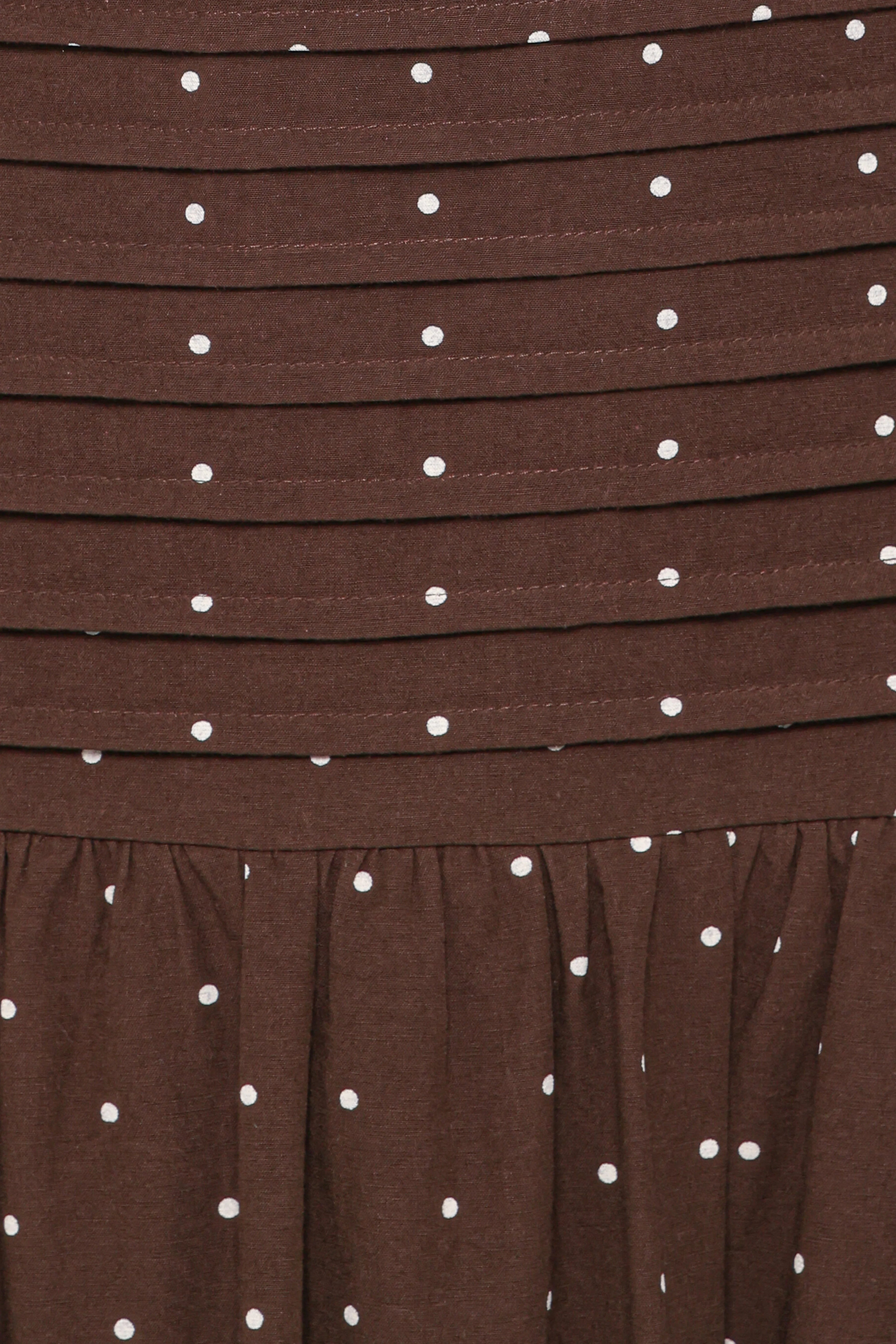 Mischa Maxi Dress Brown Polka Dot