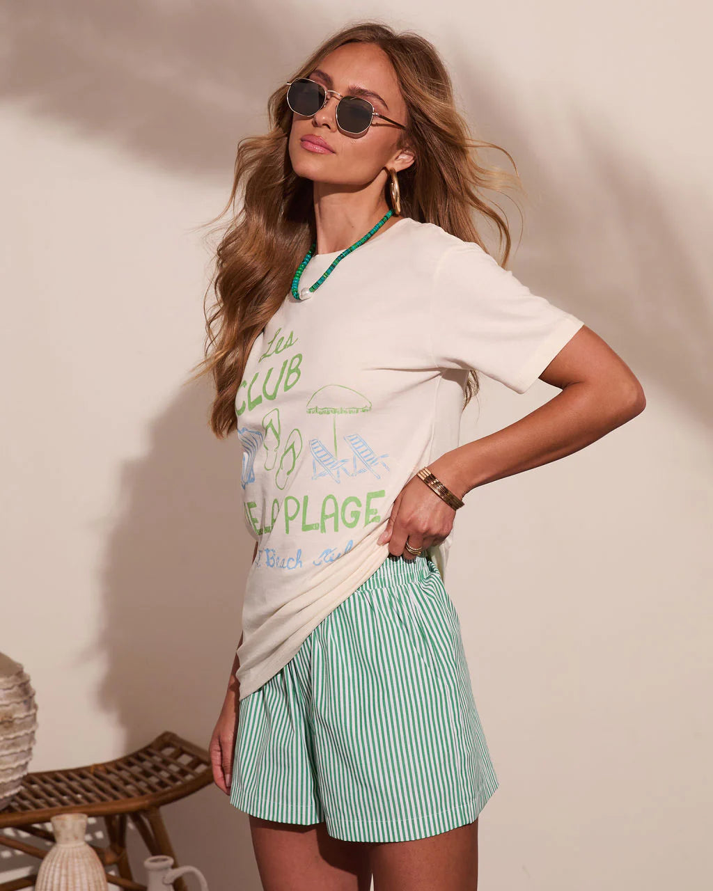Beach Coastal Club Cotton Graphic Short Sleeve Tee