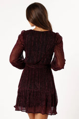 Glimmer Long Sleeve Mini Dress Pink