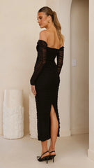 Kylie Maxi Dress Long Sleeve Black