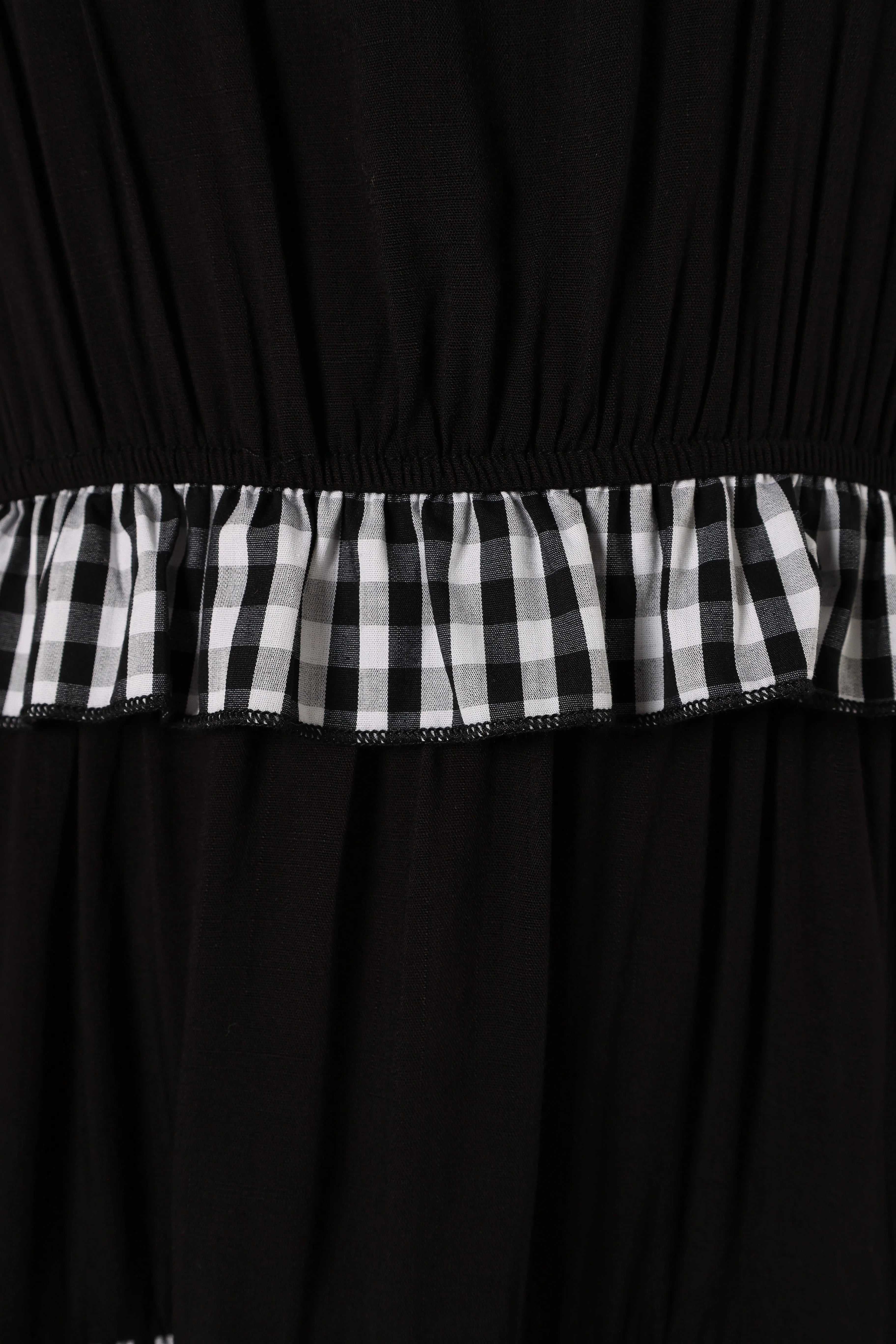 Chanty Tiered Midi Dress Black Gingham
