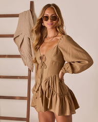 Lendsey Bust Tie Ruffle Romper