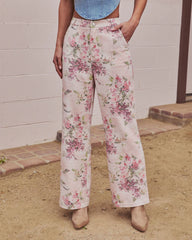 Bloom Trail Rigid High Rise Relaxed Floral Jeans