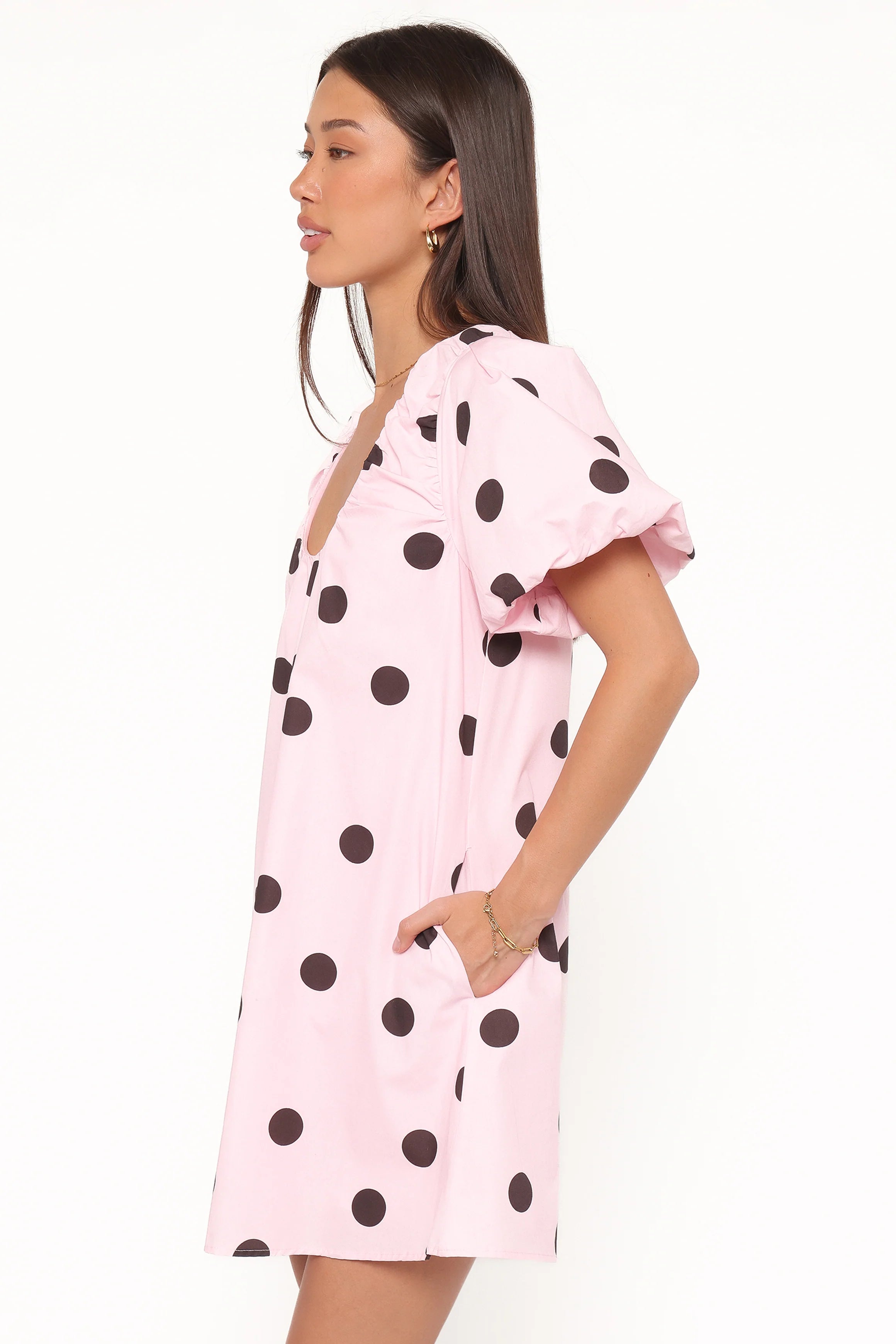 Bertine Mini Dress Pink Polka Dot
