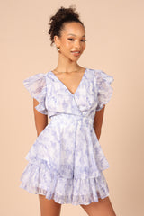 Rosalita Frill Sleeve Romper Lilac