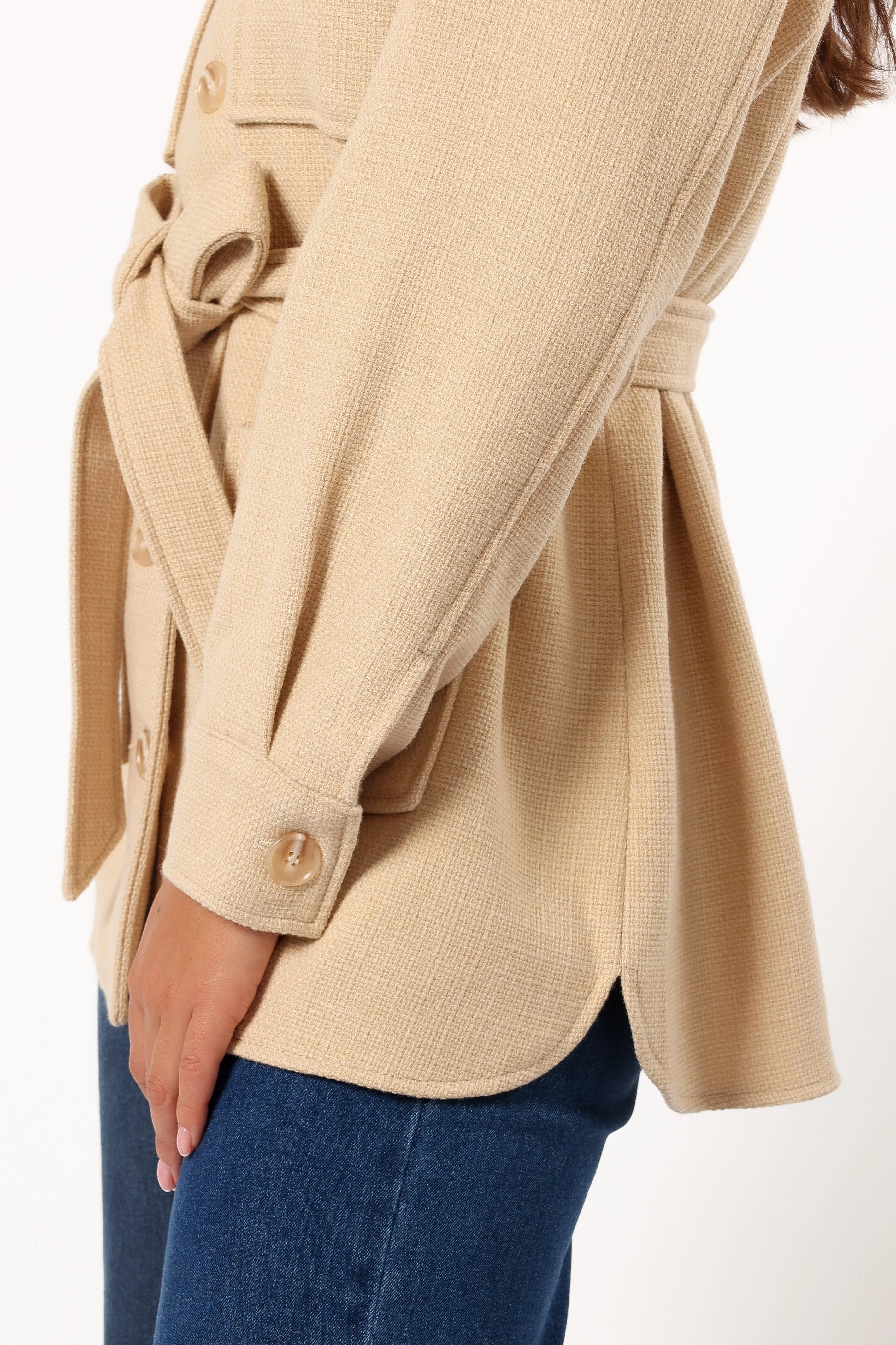 Arlow Tie Front Shacket Cream