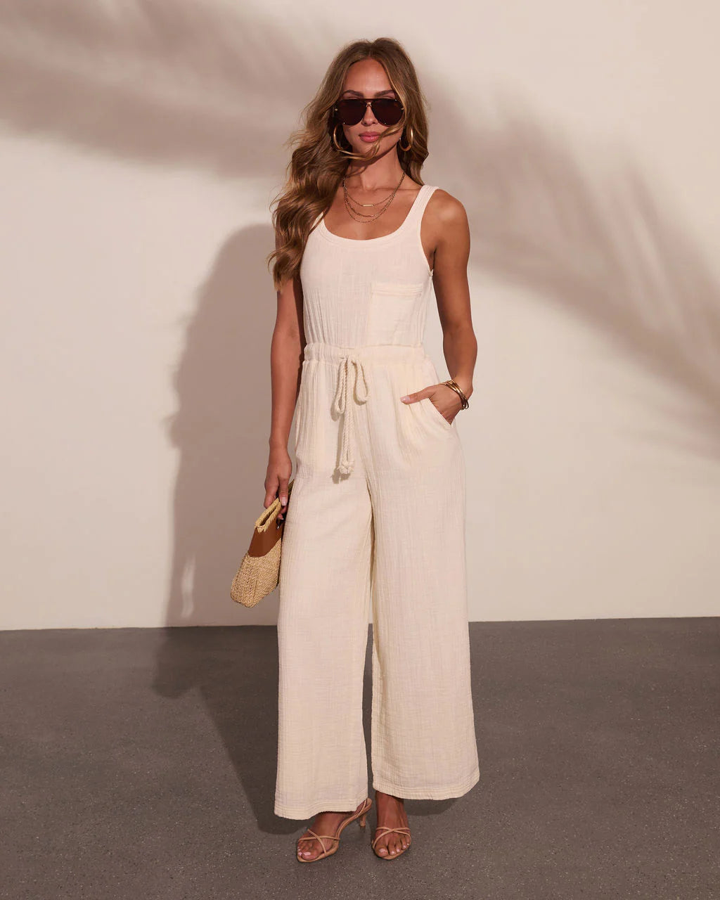 Daily Muse Drawstring Waist Jumpsuit
