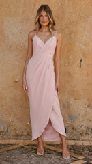 Charlotte Draped Maxi Dress Pink