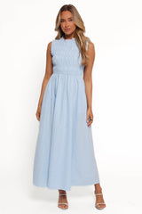 Lanna Maxi Dress Blue Gingham