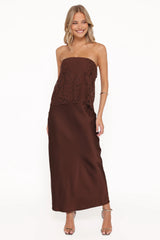 Lelita Strapless Maxi Dress Brown