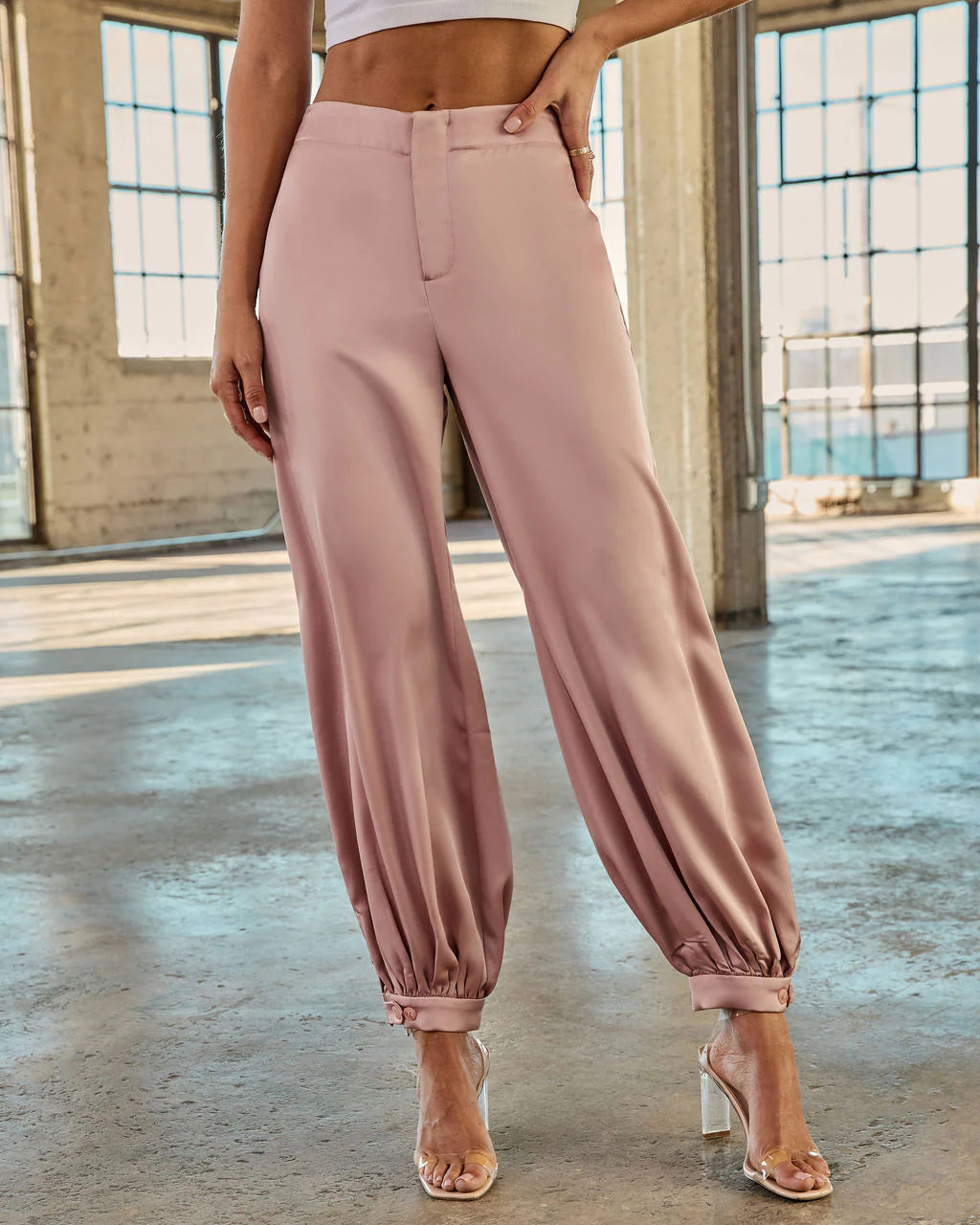 Forward Feeling Satin Joggers