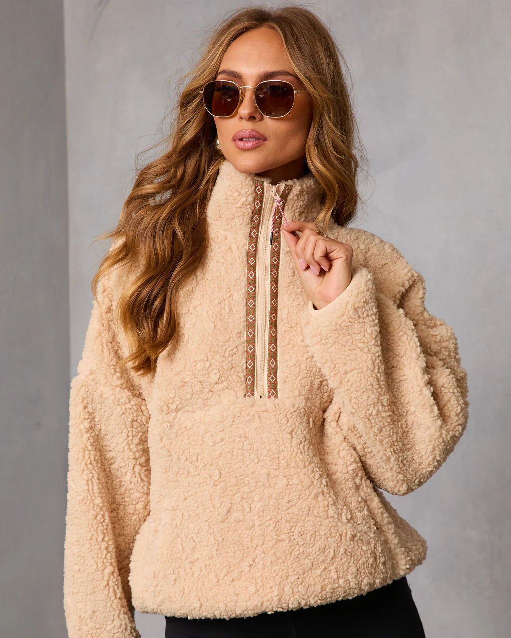 Cold Embrace Teddy Quarter Zip Sweatshirt
